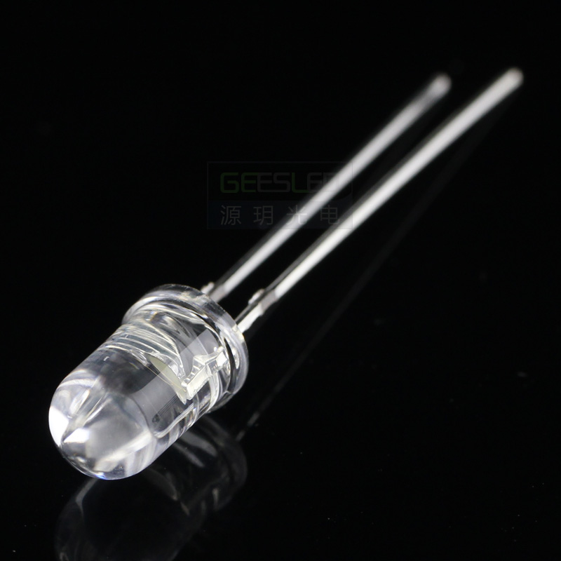 源玥led灯珠F5圆头白光长脚高亮