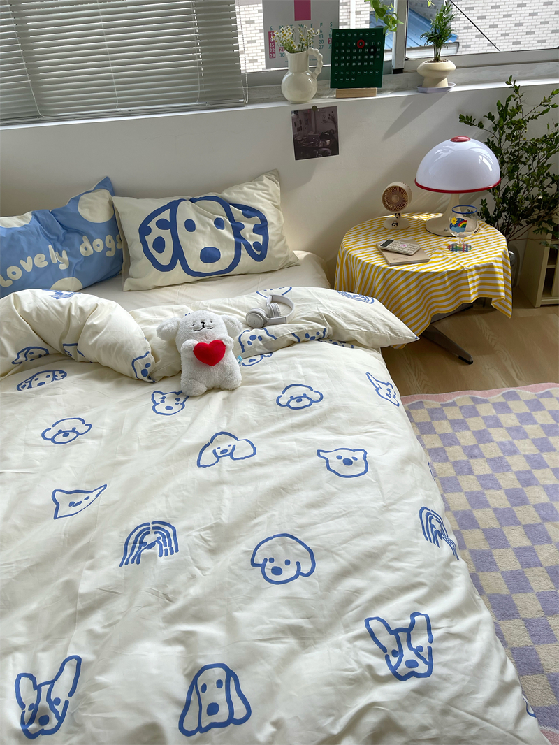 床单床笠四件套纯棉ins