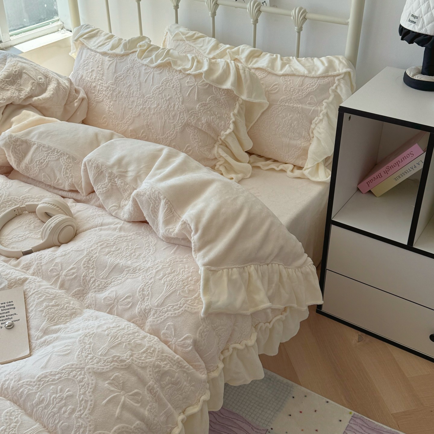 梨梦 复古法式秋冬保暖牛奶绒四件套床单被套珊瑚绒床笠床上用品,床上用品,床品套件/四件套/多件套,淘宝优惠券,粉丝福利购,淘宝优惠卷