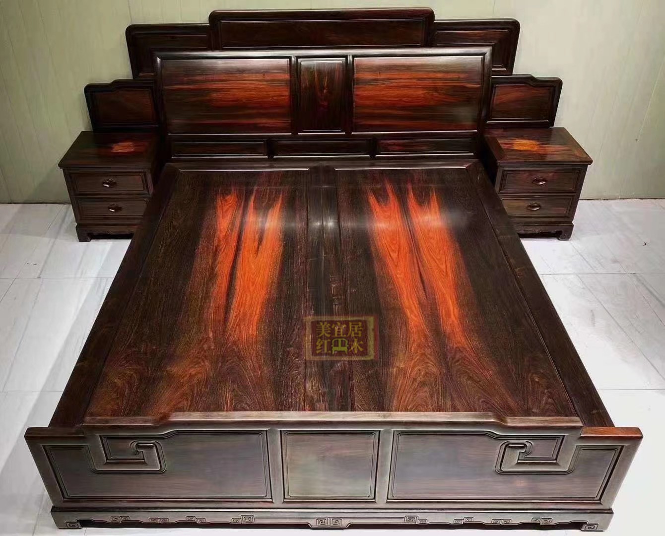 红木家具老挝交趾黄檀实用双人床