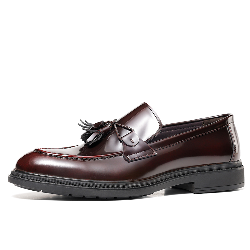 2023新款皮鞋男商务正装男鞋英伦真皮亮面男士流苏乐福鞋透气圆头