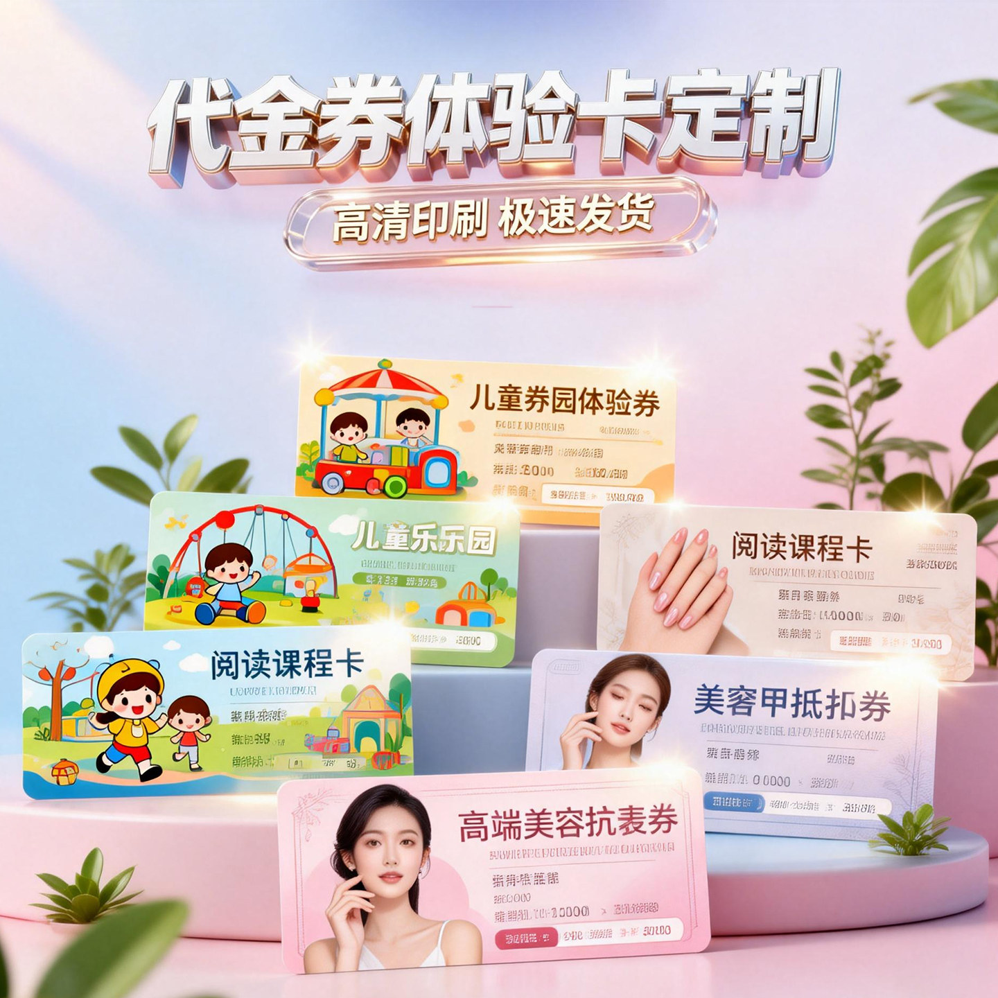 代金券体验卡名片定制印刷图片