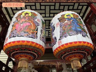 现货台湾庙宇灯笼 名画家彩绘八仙过海 祝寿祈福招财商铺寺庙防水