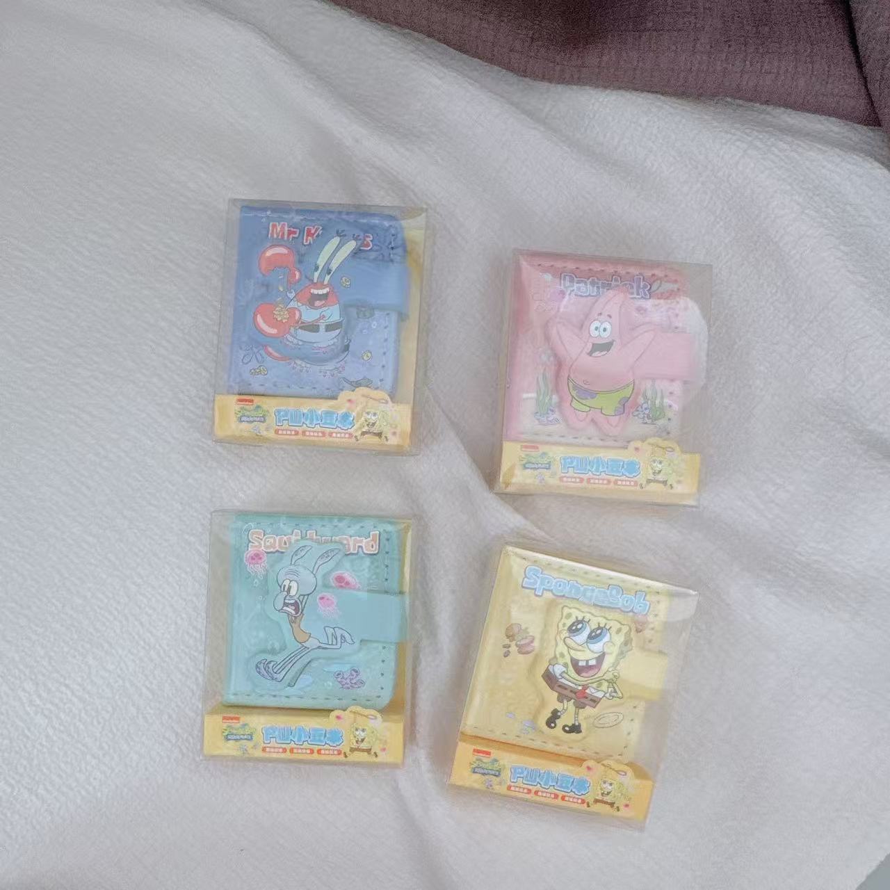 青壹坊海绵宝宝PU小豆本迷你横线内页便签本笔记本文具mini口袋本