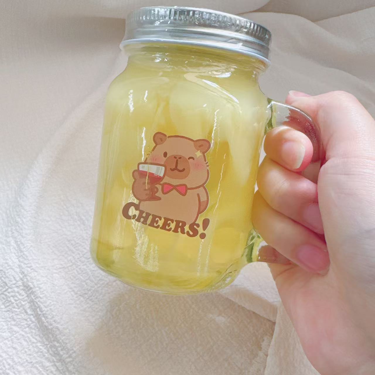 青壹坊卡皮巴拉的旅行啤酒假水儿童趣味玩具水晶泥可爱玻璃史莱姆