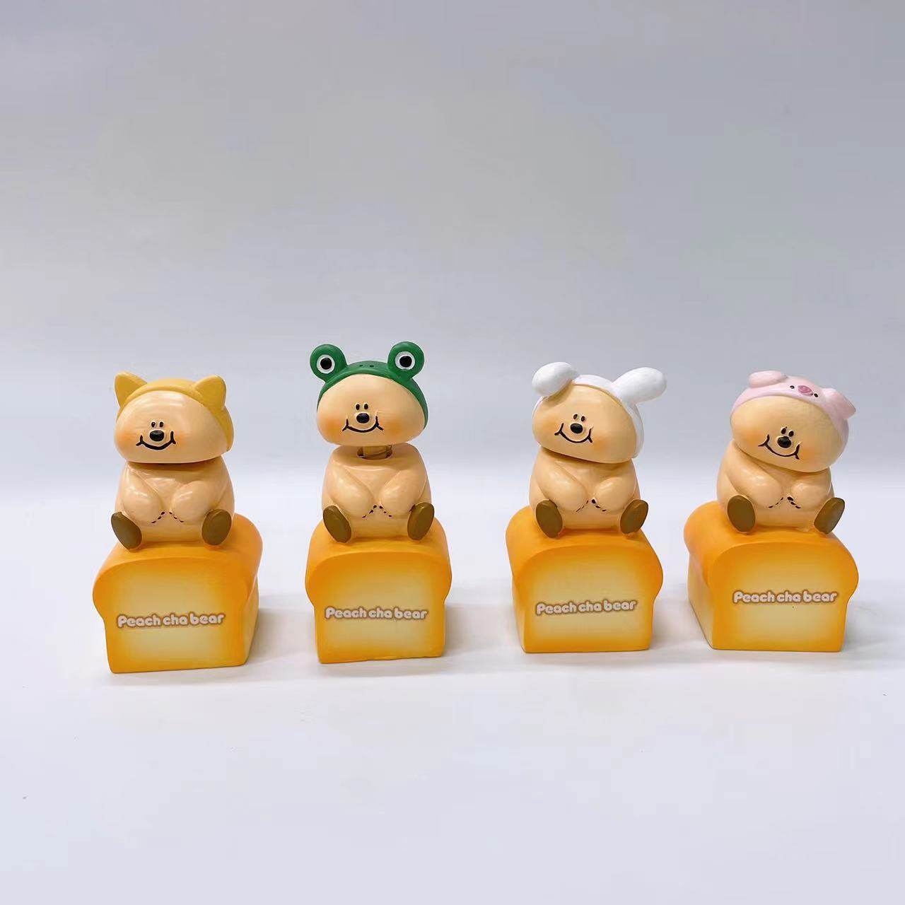 青壹坊桃子茶茶熊暖暖系列摇头摆件S可爱小号摇头娃娃车载摆件