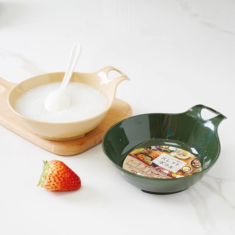 日本进口NAKAYA带手柄塑料碗碟可微波可进洗碗机凉菜甜品辅食饭碗