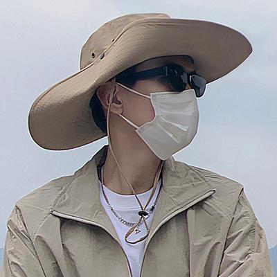 西部牛仔登山帽男款夏季防晒大帽檐遮阳渔夫帽速干爬山户外帽子女