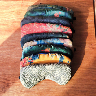 香云纱真桑蚕丝usb热敷眼罩5v充电宝加热舒适睡眠护眼送父母长辈