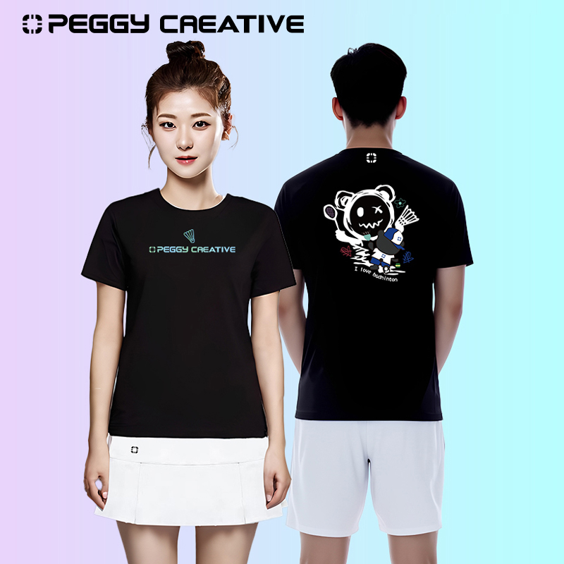 韩国佩极羽毛球服2025新款运动男女套装短袖速干壁球匹克球服T恤