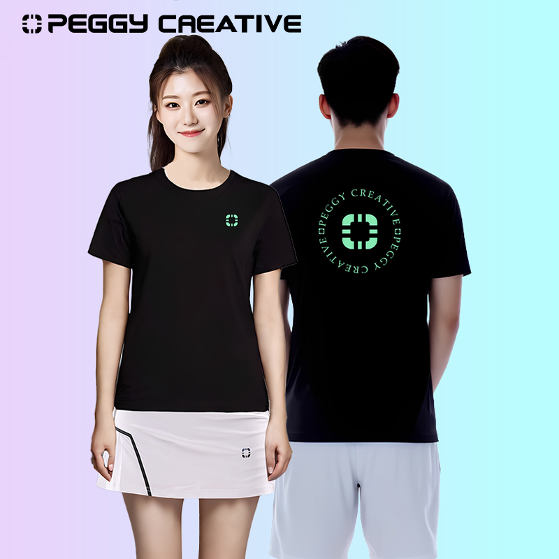 韩国佩极羽毛球服男女同款新款短袖速干T恤壁球匹克球服运动套装
