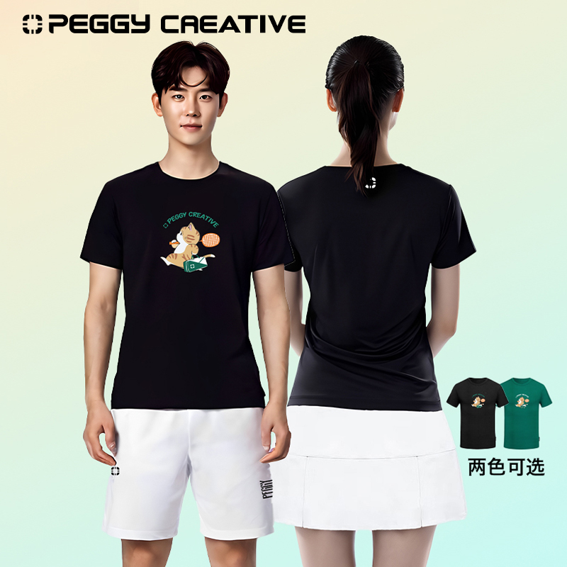 韩国佩极羽毛球服男女款运动速干短袖T恤训练服网球壁球匹克球服