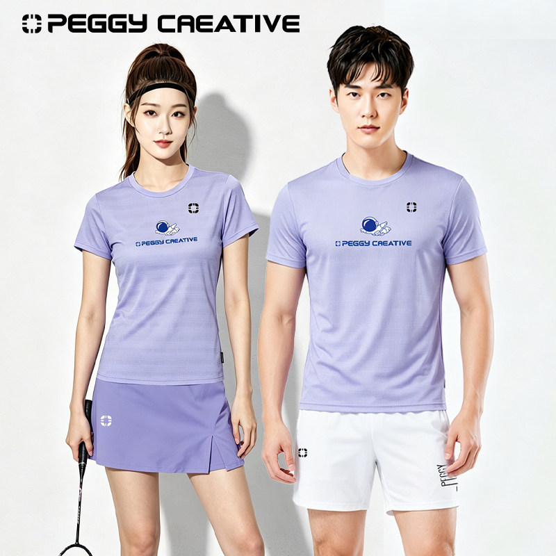 韩国佩极羽毛球服新款运动套装男女款排球训练服乒乓球服速干T恤