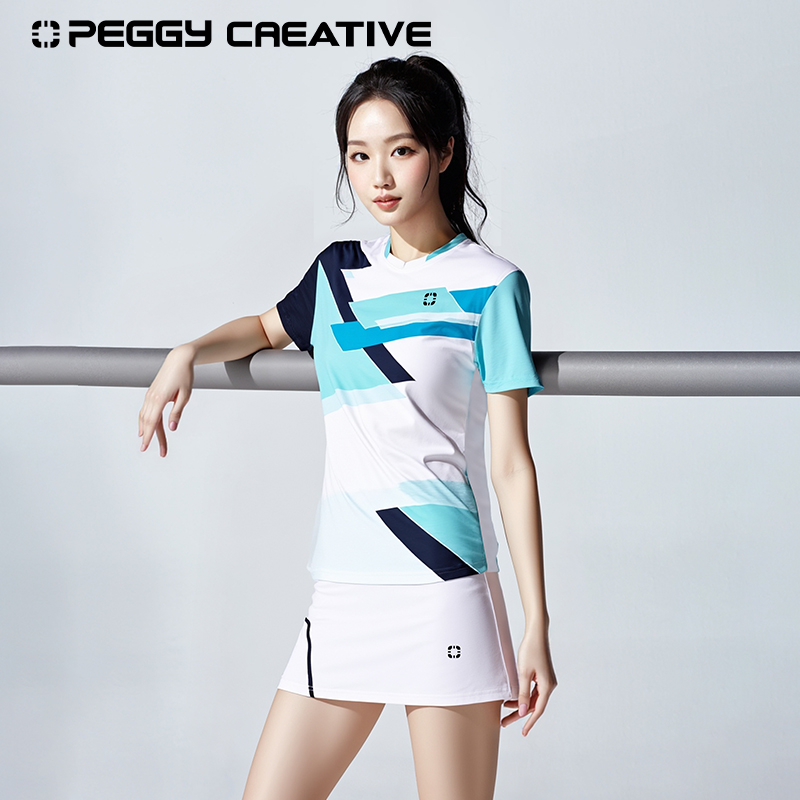 韩国佩极羽毛球服跑步健身凉感速干透气运动短袖训练衣男女款T恤