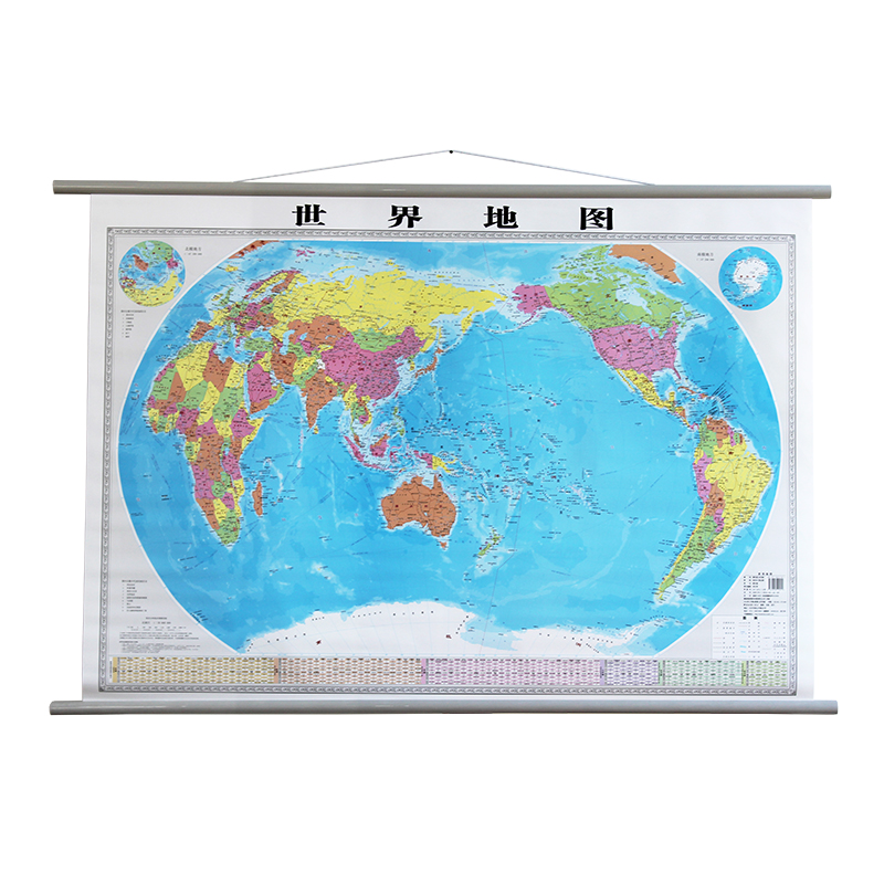 2018全新版世界地图挂图 大幅面约1.2米x0.8米 高清防水覆膜 办公室家用地理学习都适用