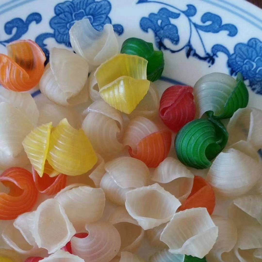 彩色贝壳半成品油炸食品虾片膨化坯料膨化火锅ktv店餐前零食500g图片