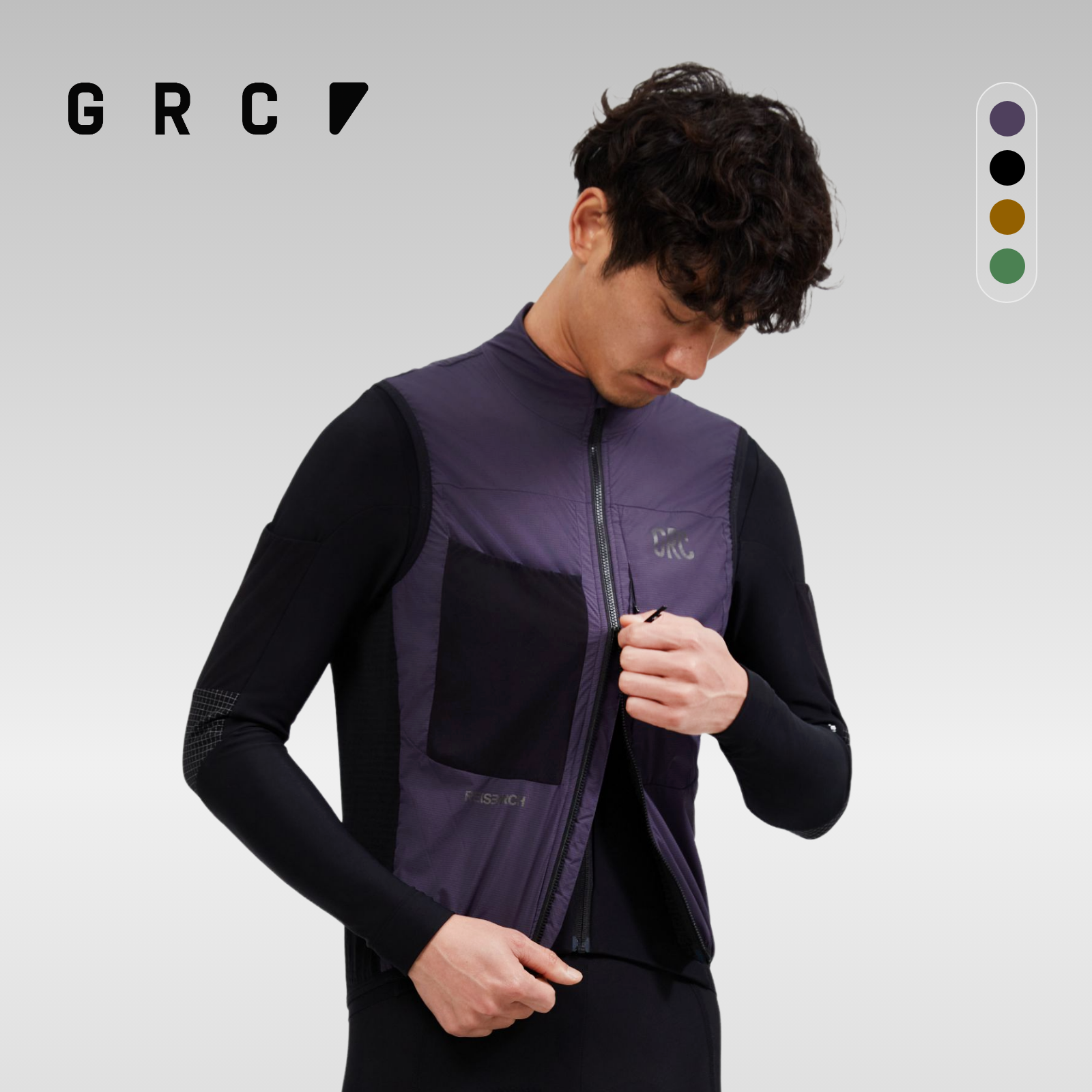 GRC秋冬RESEARCH轻量化防风抓绒保暖骑行服上衣外套骑行马甲男女