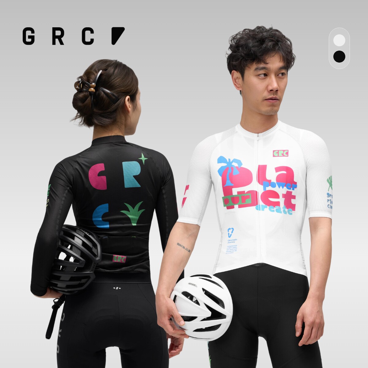 GRC骑行短袖上衣长袖夏季山地车公路车自行车骑行服多彩力量男女