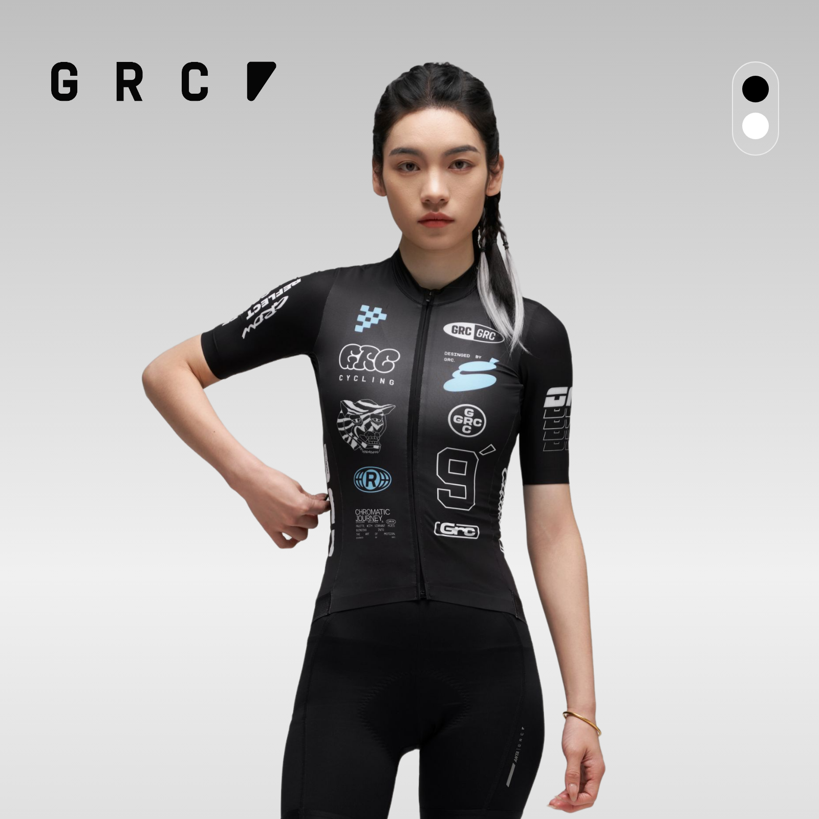 GRC春夏新款CMYK锋芒疾行透气骑行短袖上衣公路车自行车骑行服女
