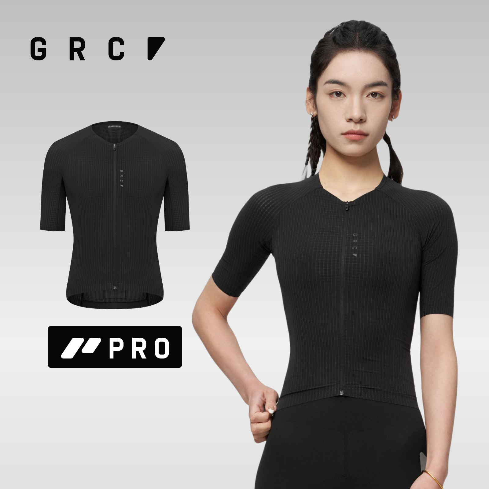 GRC春夏新款PRO短袖专业竞技透气速干山地公路自行车骑行服上衣女