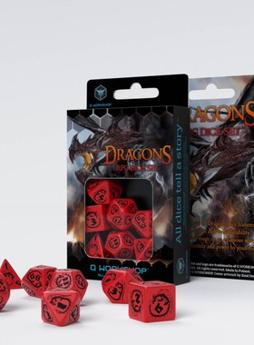 帝企鹅桌游 Q Workshop 龙纹 跑团 骰子色子 红色黑纹 现货