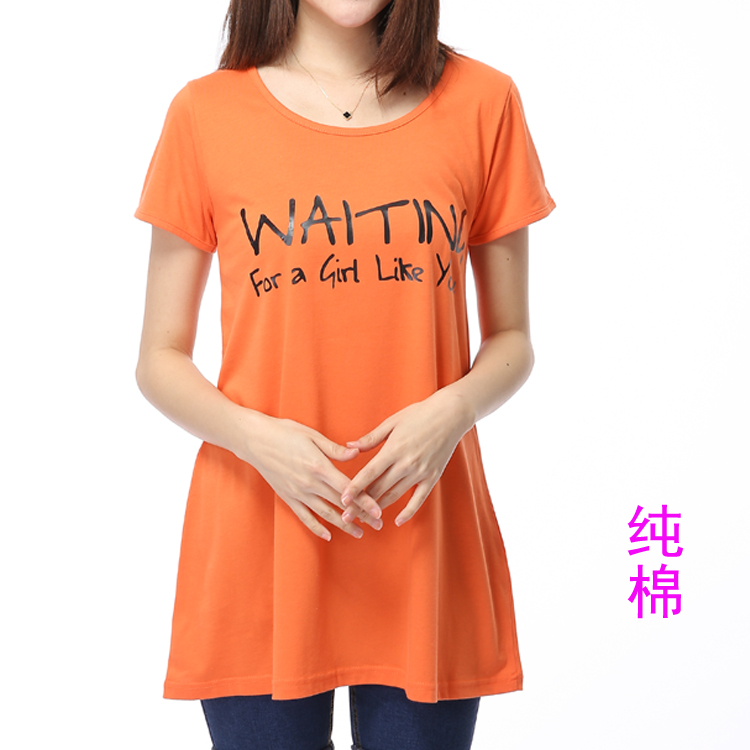 短袖遮肚显瘦纯棉大码女