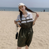 【大货已出】撞色拼接工装连体裤2357款P120K172，女装连体裤，浙宝285（原212）