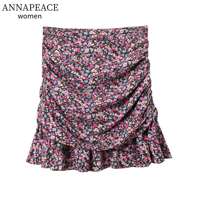 2020夏皇冠太平鸟新品A7GEA2516时尚抽褶碎花半身裙ATGEA2516C0|msdalam kategori Butik wanita / wanita, skirt - dari Buy2taobao.com untuk memberikan perkhidmatan ejen Taobao profesional membeli