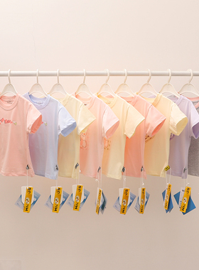 阿米阿奇女童夏季短袖2025新款薄款T恤儿童纯棉上衣女孩衣服童装