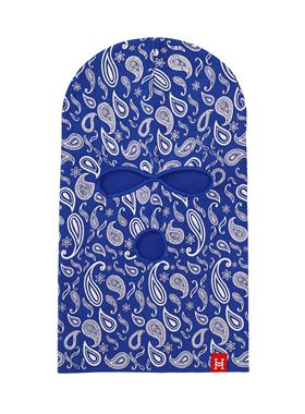 H3LLO FLAG CRIP蓝色腰果花头套冷帽 西海岸巴拉克拉法针织帽面罩