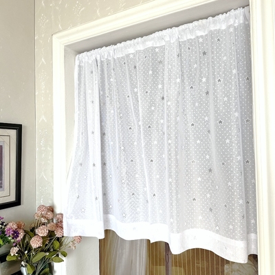 半帘厨房帘免打孔窗纱阳台