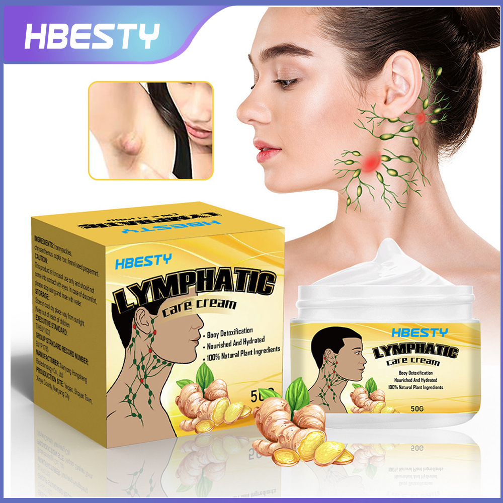 HBESTY 跨境淋巴活络膏 脖子腋下肿大副乳疏通姜黄身体护理膏 50g