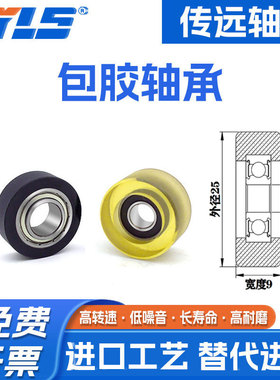 厂家供应625外包聚氨酯轴承 进口聚氨酯滑轮PU滚轮胶轮PU62525-9