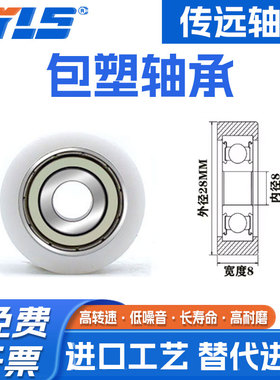 【赛仕晟】供应BS60828-8包塑轴承 高品质尼龙滑轮 高耐磨滚轮