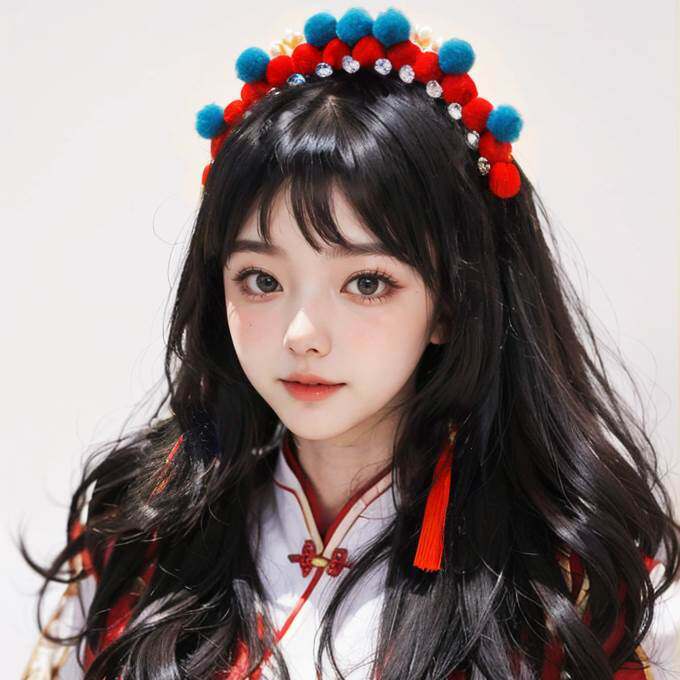 国潮民族中国风新年发饰发箍儿童头箍发夹组合套装汉服春节发饰品