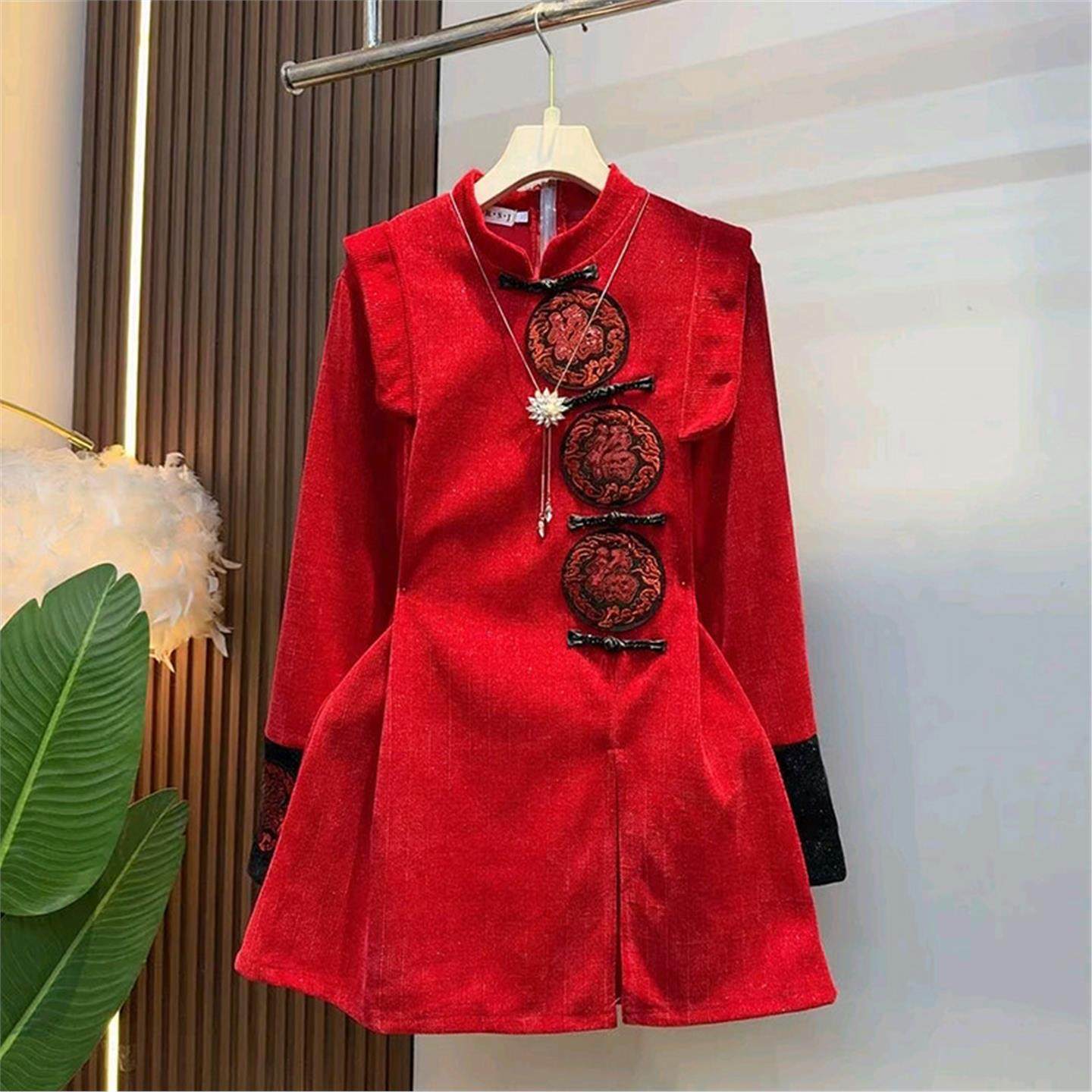 胖妹妹大码女装春季新款中国风盘扣设计感收腰中长款开叉洋气上衣,女装/女士精品,大码内搭,淘宝优惠券,粉丝福利购,淘宝优惠卷