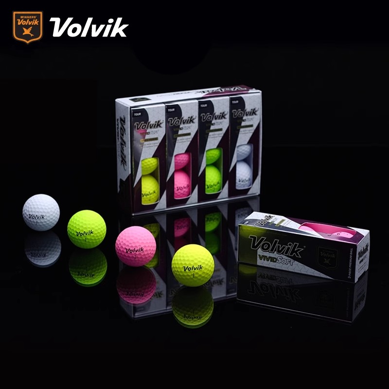 Volvik高尔夫球彩球VIVIDSOFT多色哑光12粒盒装球装专业训练球