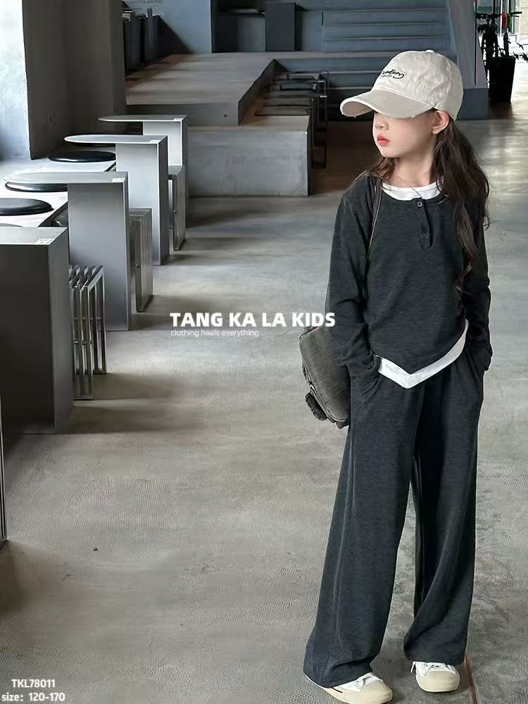 女童套装2025新款洋气儿童秋装时髦运动服中大童春秋款卫衣两件套