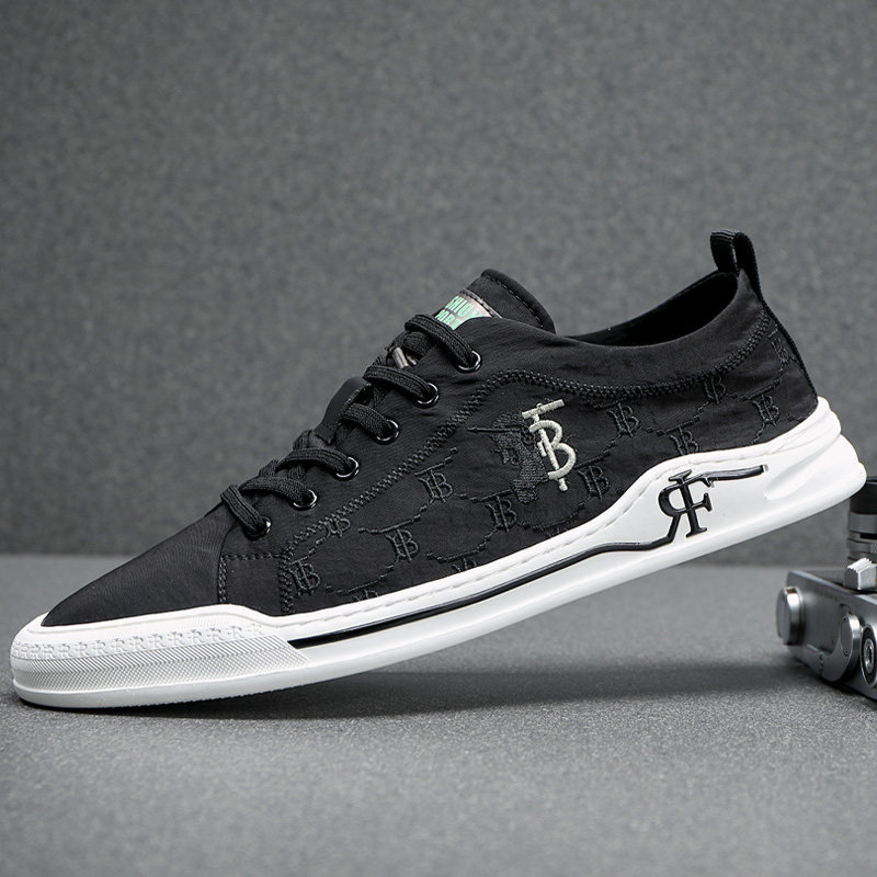 潮牌男鞋2026春季新款冰丝布鞋潮流百搭休闲帆布鞋透气一脚蹬板鞋