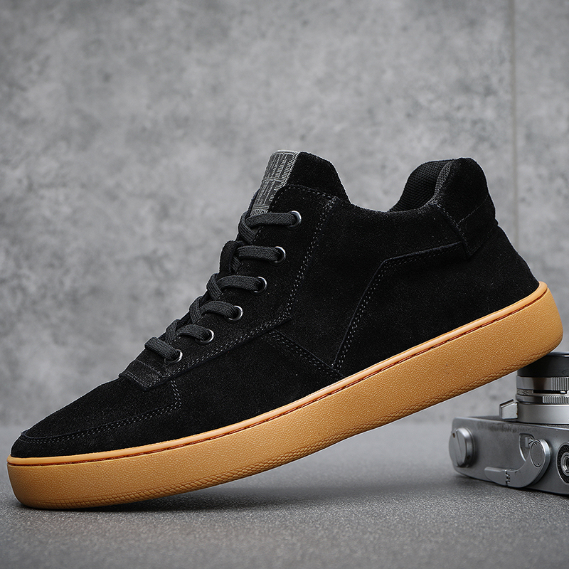 真皮男鞋2025秋冬新款翻毛鞋子韩版百搭休闲板鞋男反绒磨砂皮潮鞋