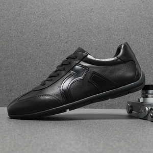 真皮男鞋2026春季德训鞋男士软牛皮高端休闲皮鞋纯色德训鞋男板鞋