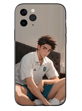 戈野涩男手机壳适用15promax苹果14VIVOX90红米note12卡通漫画一加11OPPOReno10荣耀100钢化玻璃保护套黑色软