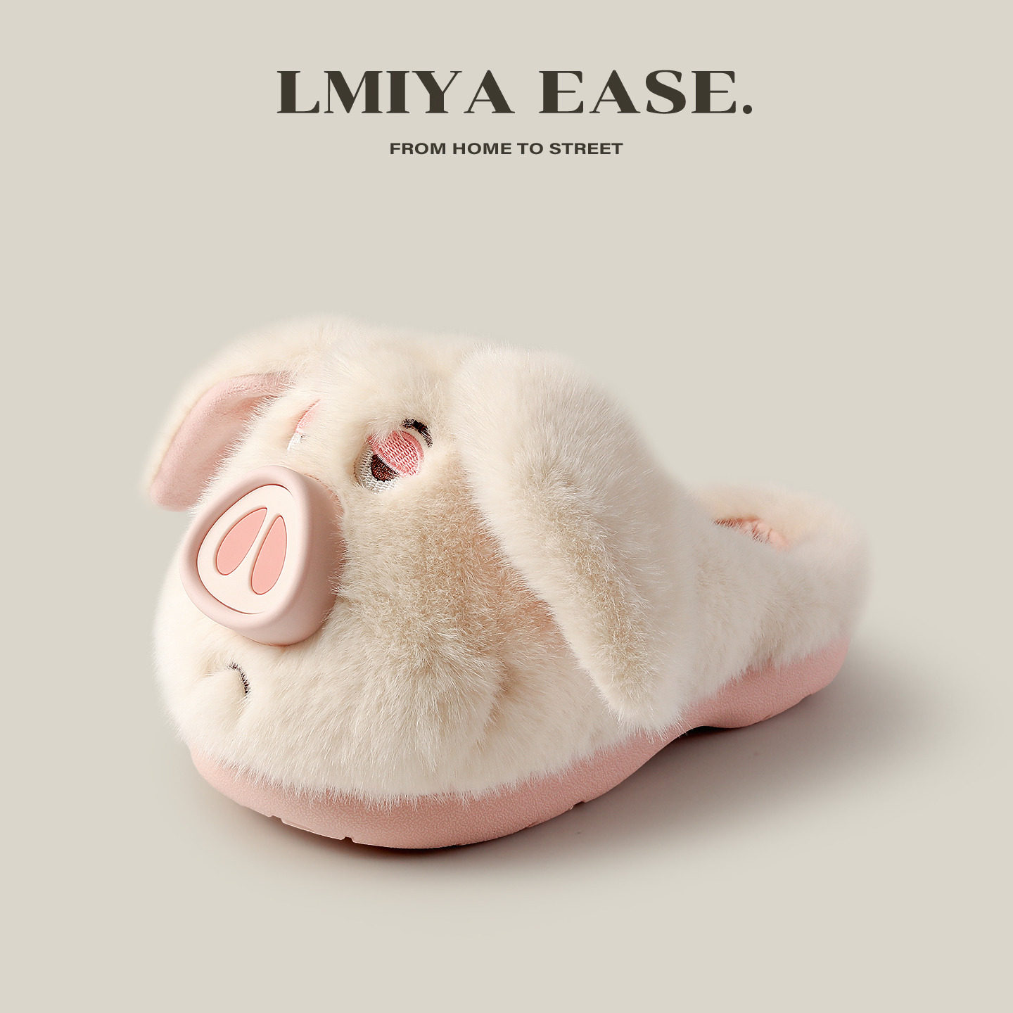 棉拖鞋女款冬季居家室内防滑厚底毛绒可爱小猪保暖半包跟月子拖鞋,女鞋,毛毛鞋,淘宝优惠券,粉丝福利购,淘宝优惠卷