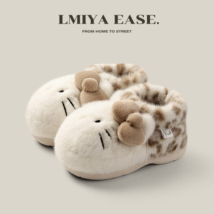 毛毛鞋hellokitty棉拖鞋女包跟棉鞋冬季保暖2025新款冬天加绒加厚