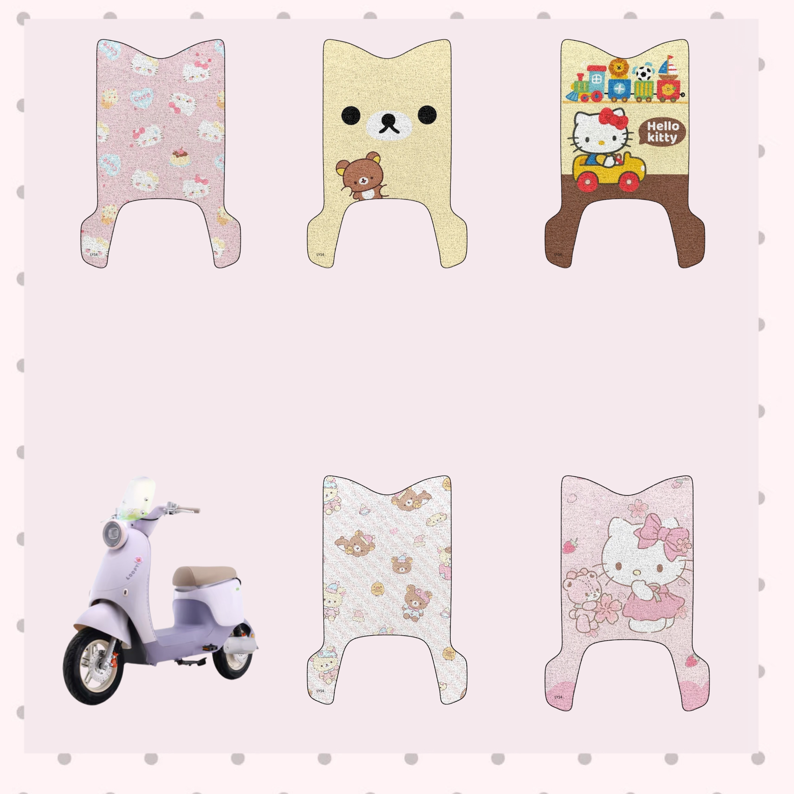 适用于绿源Moda50-D电动车脚垫防水脚踏垫电瓶车卡通专用踏板垫