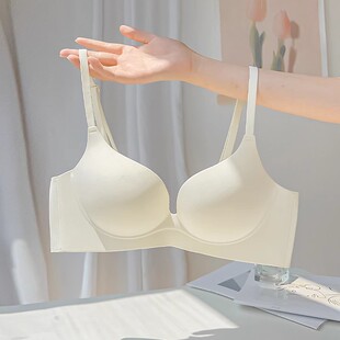 无痕内衣女聚拢小胸显大夏季 文胸收副乳防外扩型品牌平胸专用胸罩