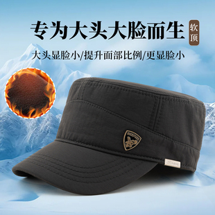 2025新款大头围帽子男冬季防寒加绒保暖平顶帽女士百搭休闲鸭舌帽
