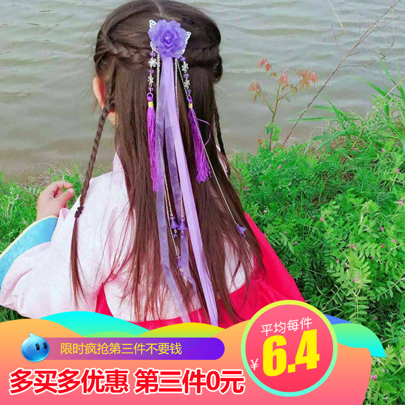 Chinese style Ultra cents tassels Ribbon children Hairpin princess lady Flower Headdress baby girl Hairpin Hairdressingin the Children/Baby/Family fitted , Children&#39;s Accessories , Hair Accessories  category - from Buy2taobao.com to provide professional Taobao agent buy service