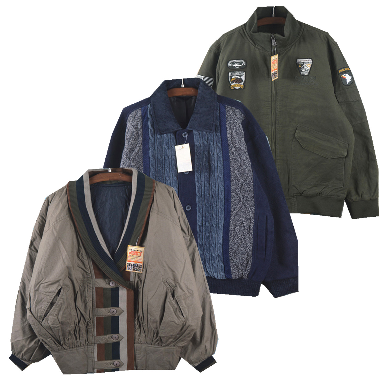 古着vintage飞行夹克厚款夹棉男女休闲工装棒球服冲锋衣宽松外套