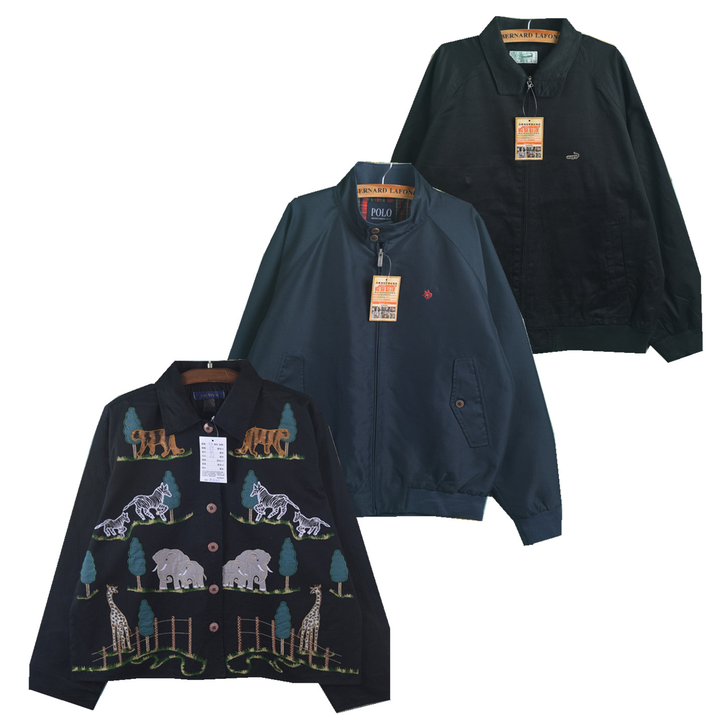 vintage古着复古春秋款学院撞色冲锋衣棒球服刺秀夹克外套男女款